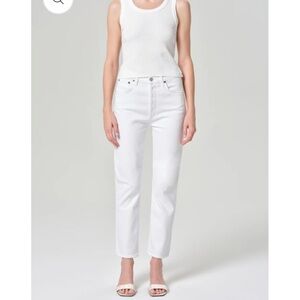 Agolde White Riley Crop Straight Leg Jeans Size 31